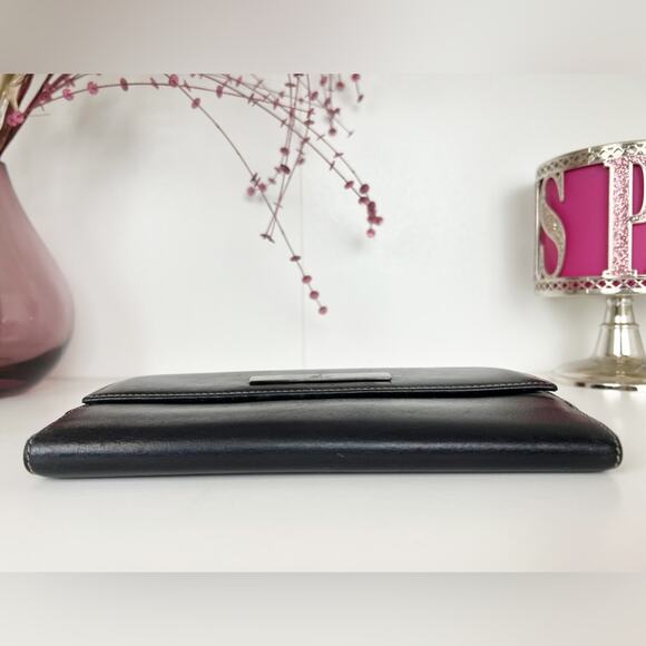 Gucci Authentic Black Leather Long Wallet with Logo Plate - Picture 11 of 14